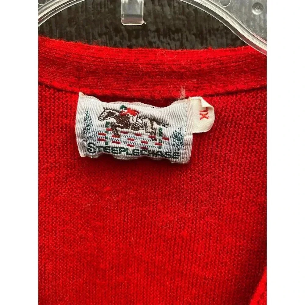 Red Cardigan Sweater - Picture 3 of 3